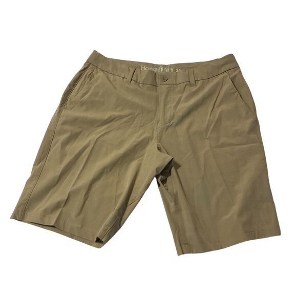 Hang Ten Flat Front Tan Shorts Casual Essential - Picture 2 of 12